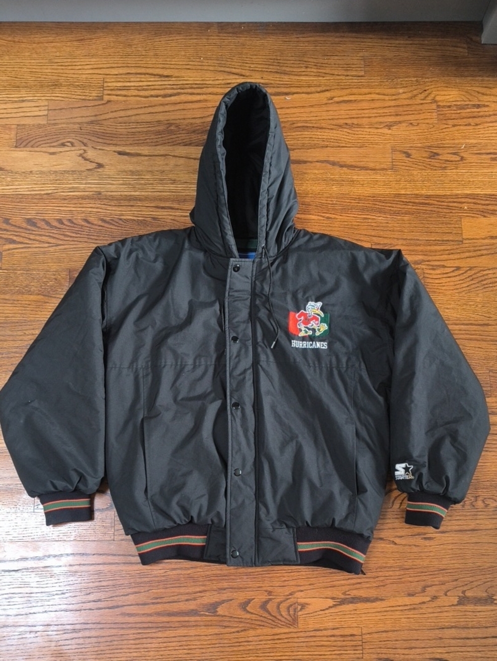 STARTER Vintage Miami Hurricanes Black Jacket